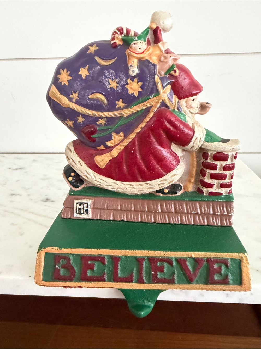 Midwest Mary Engelbreit Cast Iron Santa Christmas Stocking Holder